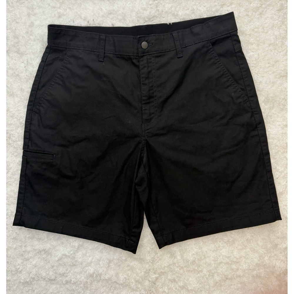 Brahma Men's Cotton Canvas Shorts Black Flat size 36 Pockets 9" Inseam